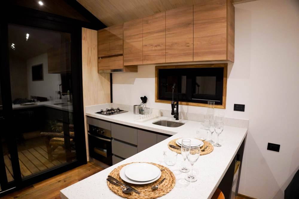 Kitchen detail with wooden window