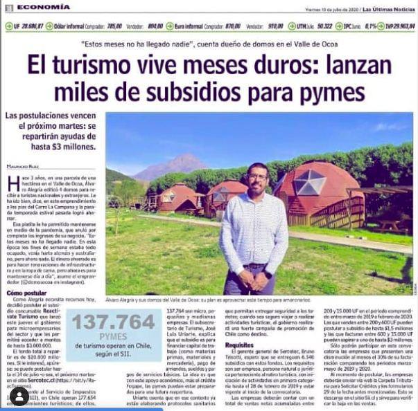 Reportaje 'El turismo vive meses duros', Las Últimas Noticias
